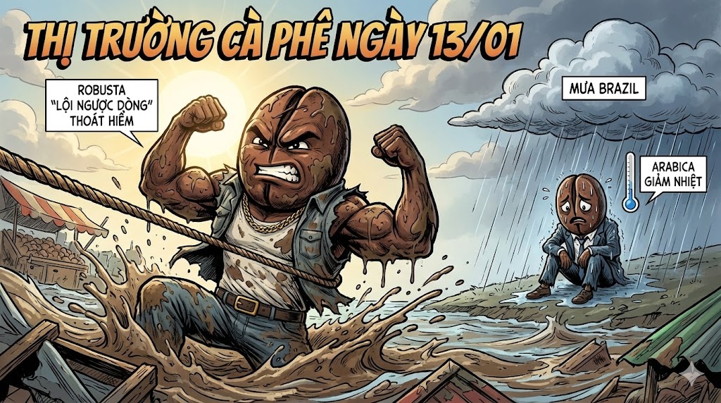 Thị trường cà phê ngày 13/01: Robusta 